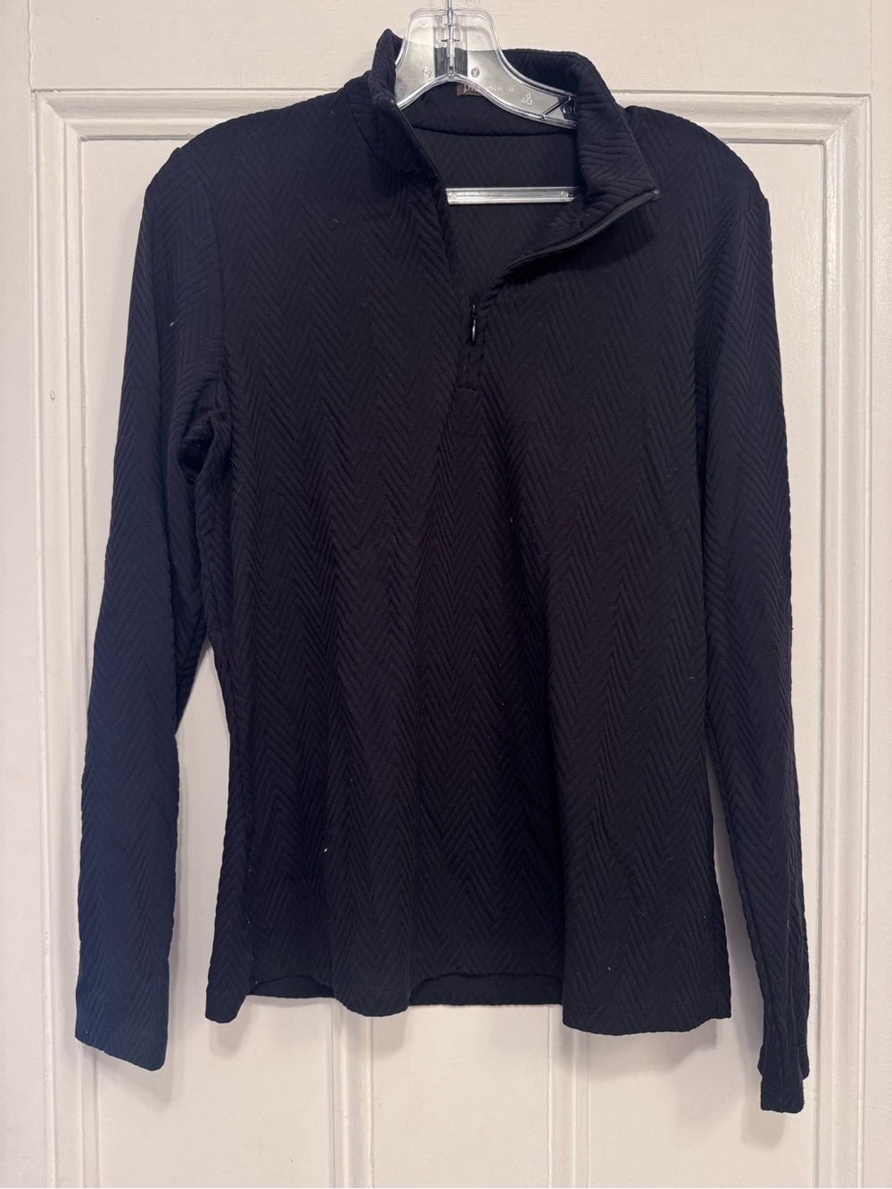 J. McLaughlin Black Quarter-Zip Cowl Sweater